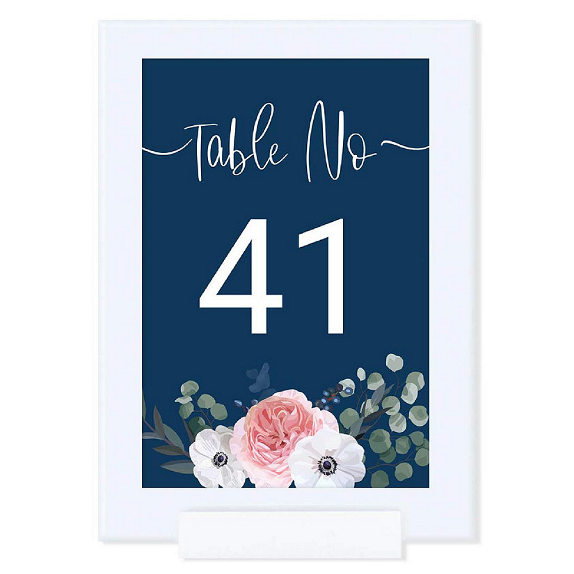 Navy Eucalyptus Table Numbers 41-60 4x6 Image