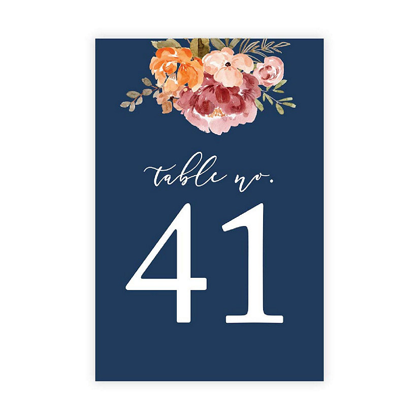 Navy Fall Floral Numbers 41 60 Image