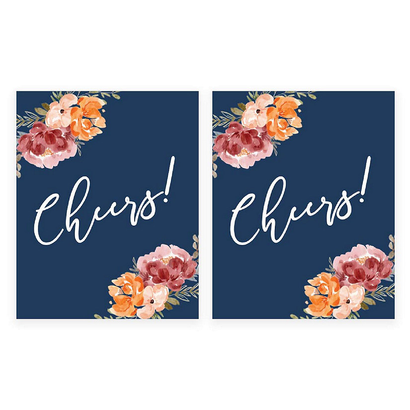 Navy Fall Floral Wedding Cheers Image