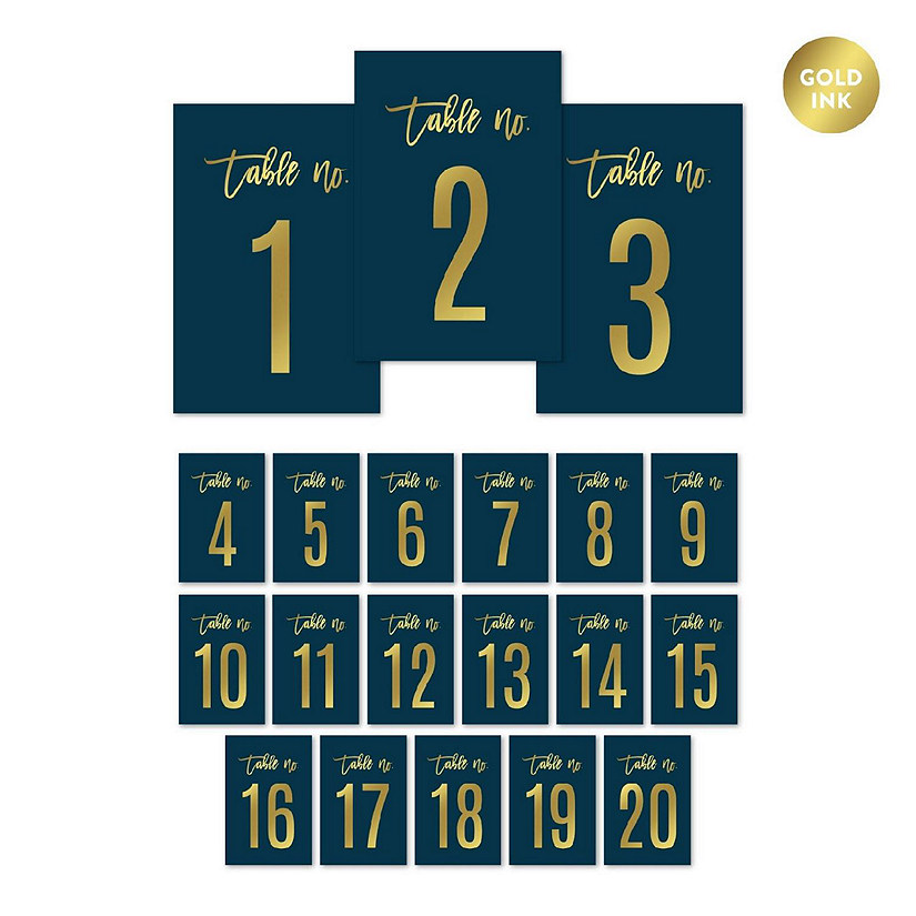 Navy Gold Metallic Numbers 1 20 Image