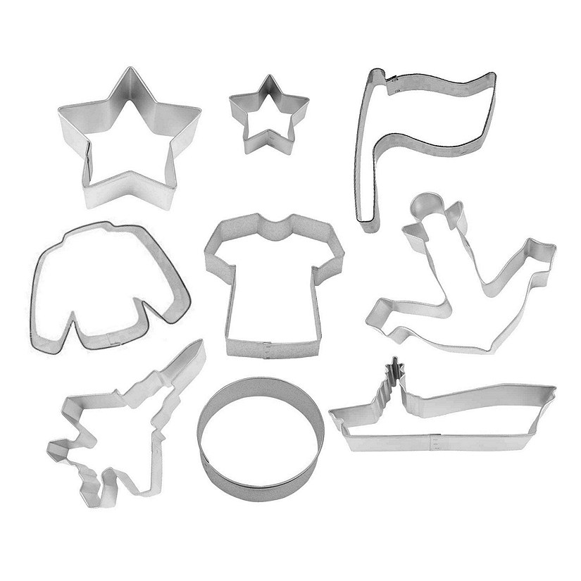 Navy Military 9 Piece Cookie Cutter Set Image