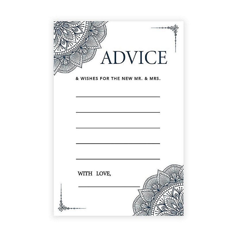 Navy Ornate Advice 4x6IN 56PC Image
