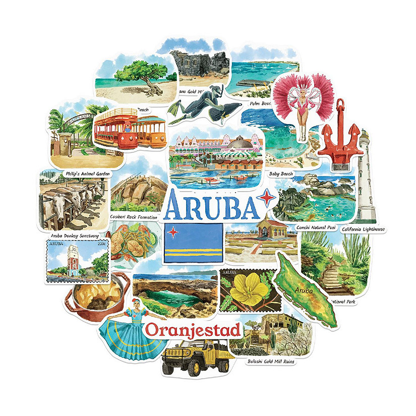 Navy Peony Aruba Stickers Image