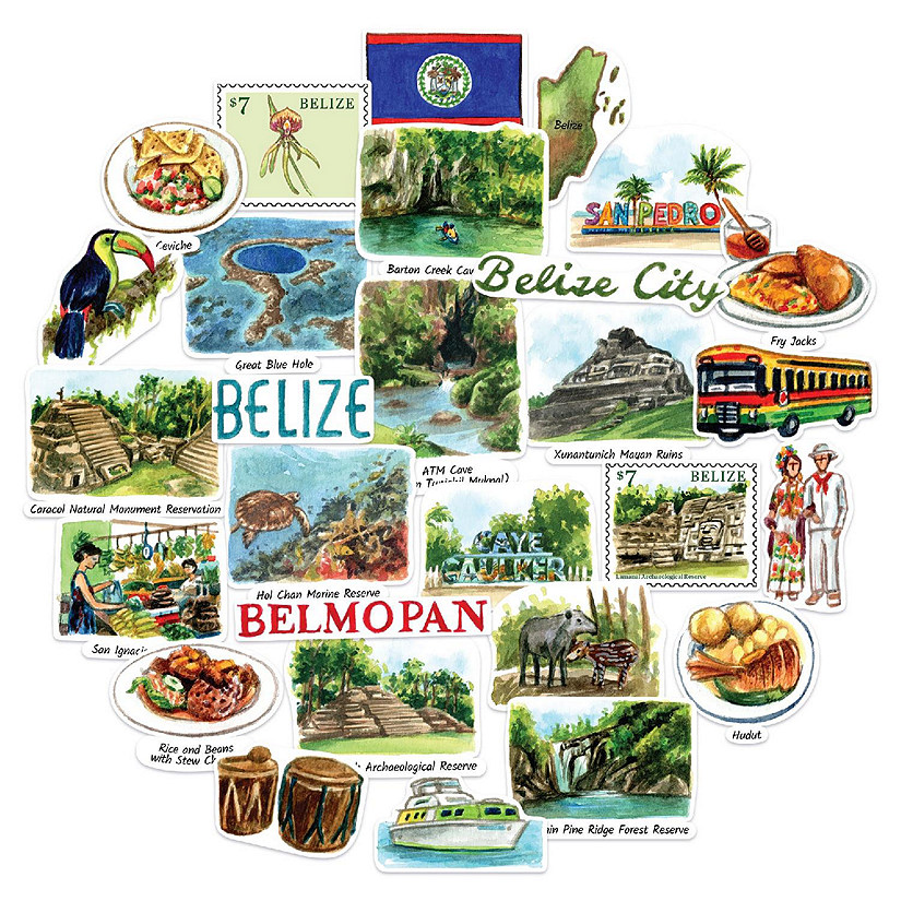 Navy Peony Belize Stickers Image