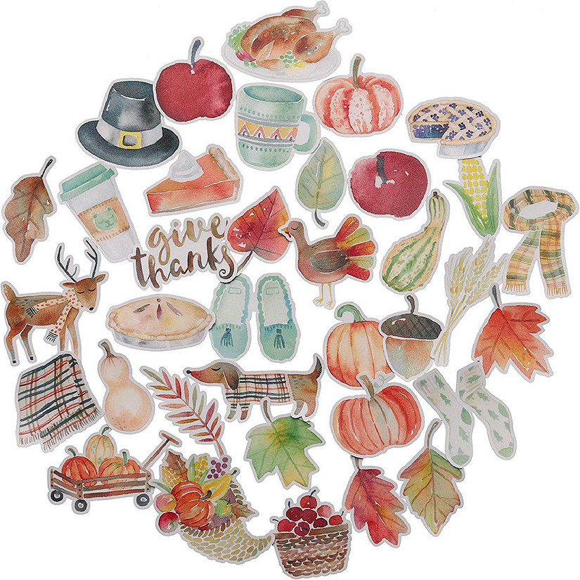 Navy Peony Cozy Thanksgiving Fall Stickers Image