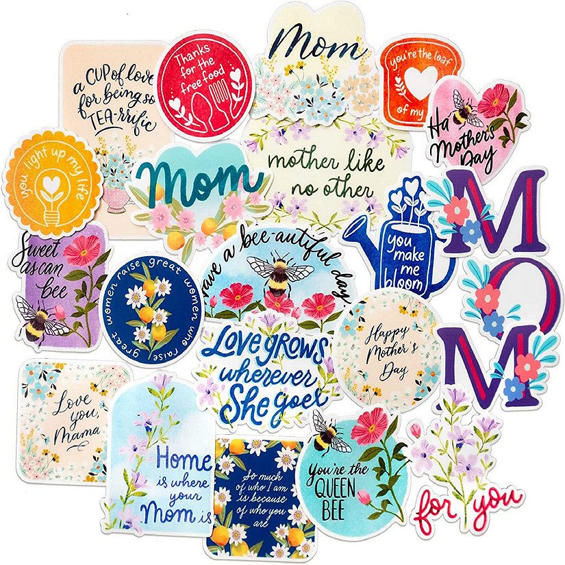 Navy Peony Heartfelt Mother's Day Stickers Image