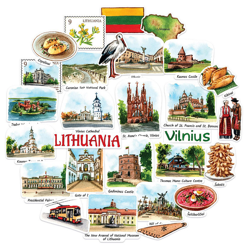Navy Peony Lithuania Stickers Image