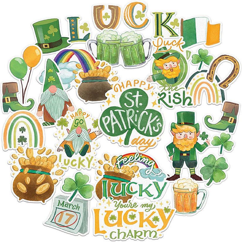 Navy Peony Lucky St. Patrick&#8217;s Day Stickers Image