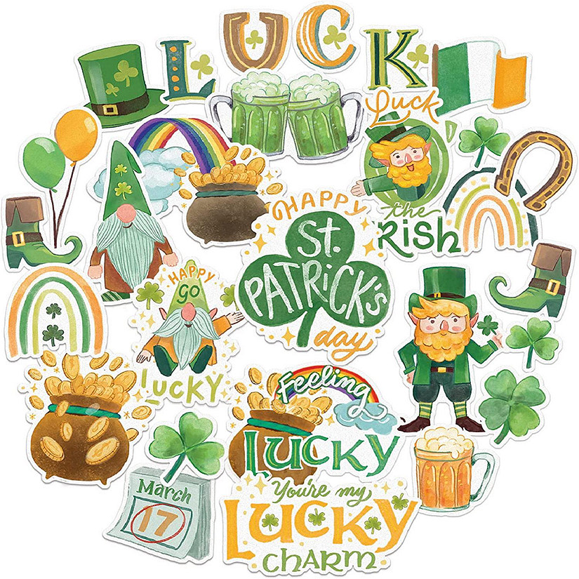 Navy Peony Lucky St. Patrick&amp;#8217;s Day Stickers Image