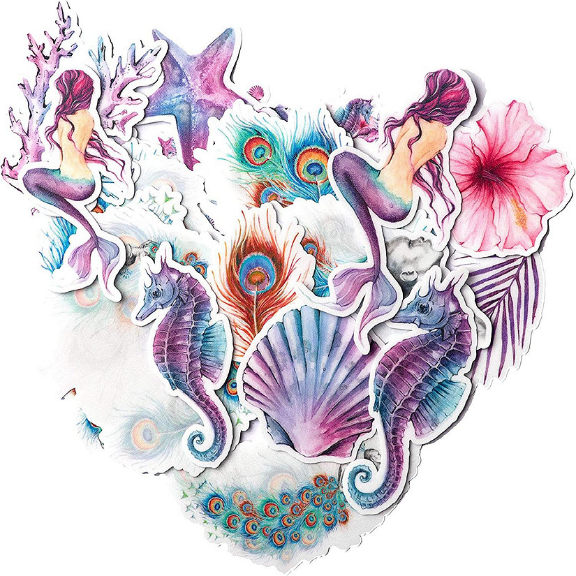 Navy Peony Mystical Mermaid Planner Stickers Image