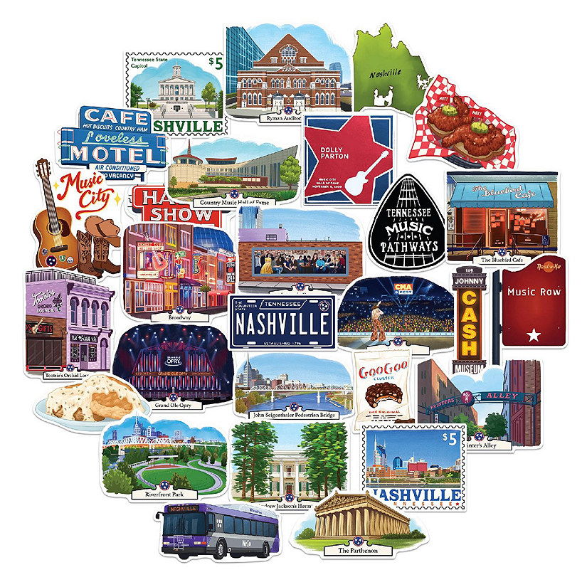 Navy Peony Nashville Stickers Image