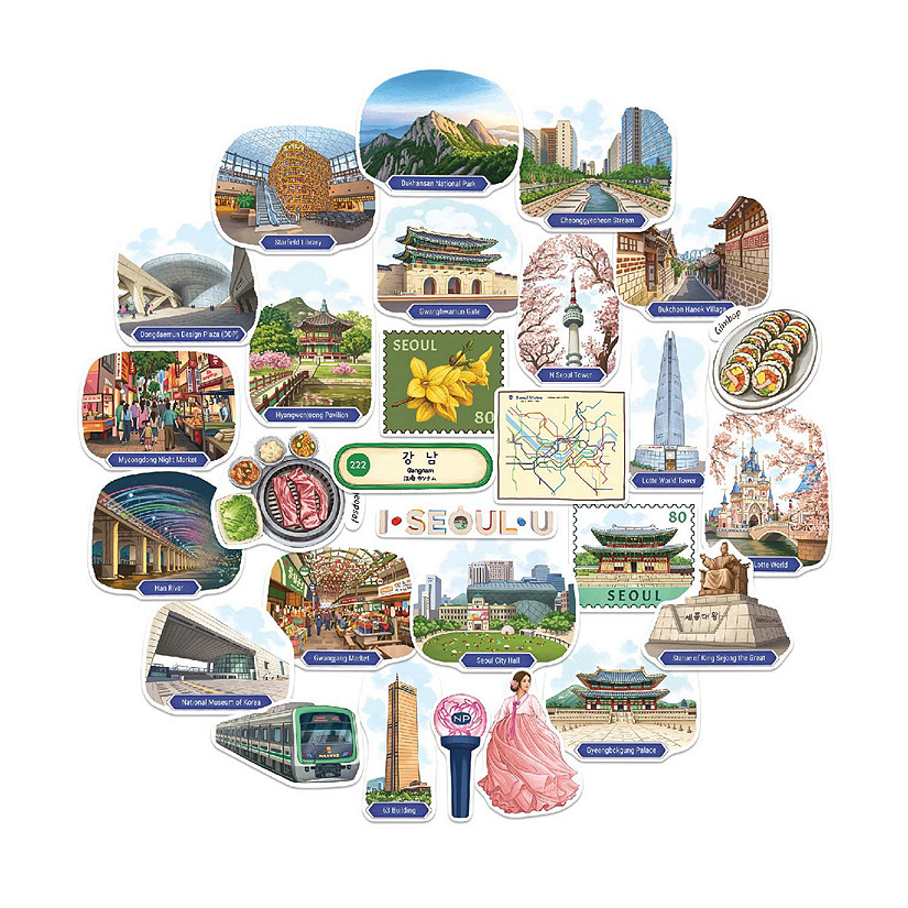 Navy Peony Seoul Stickers Image