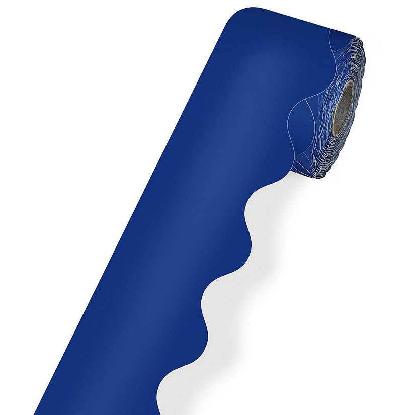 Navy Rolled Scalloped Bulletin Board Borders Image