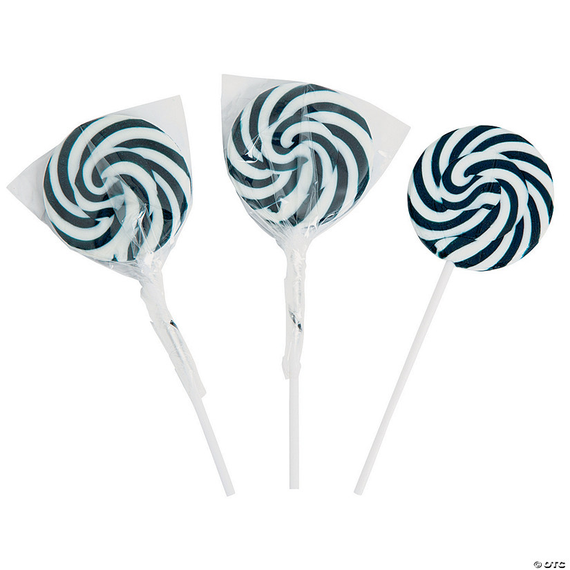 Navy Swirl Lollipops - 24 Pc. Image
