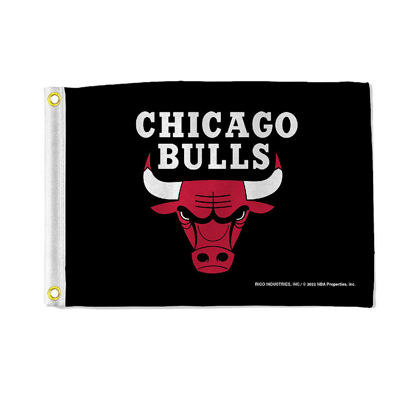 NBA Rico Industries Chicago Bulls 12" x 18" Flag - Double Sided - Great for Boat/Golf Cart/Home Image