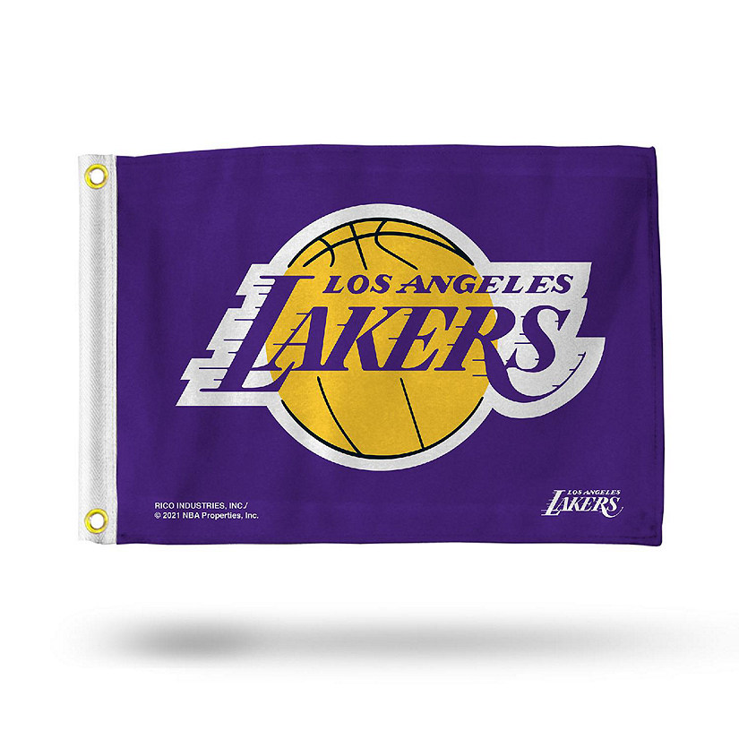 NBA Rico Industries Los Angeles Lakers 12" x 18" Flag - Double Sided - Great for Boat/Golf Cart/Home Image