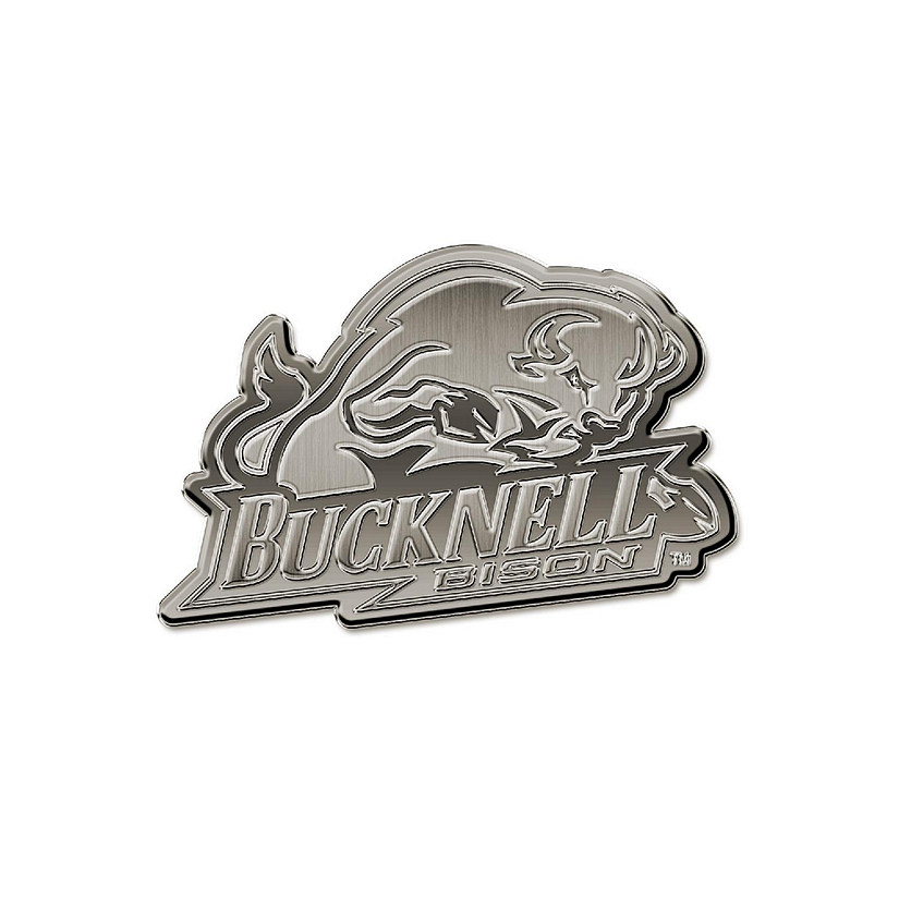NCAA Rico Industries Bucknell Bison  Antique Auto Emblem Antique Nickel Auto Emblem for Car/Truck/SUV Image