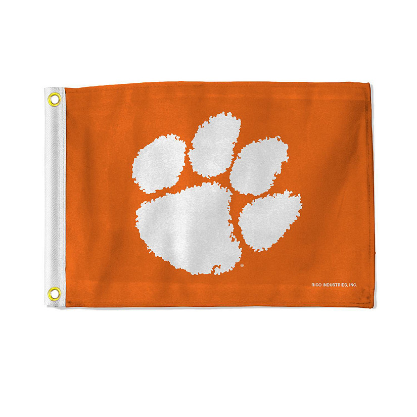 NCAA Rico Industries Clemson Tigers 12" x 18" Flag - Double Sided - Great for Boat/Golf Cart/Home Image