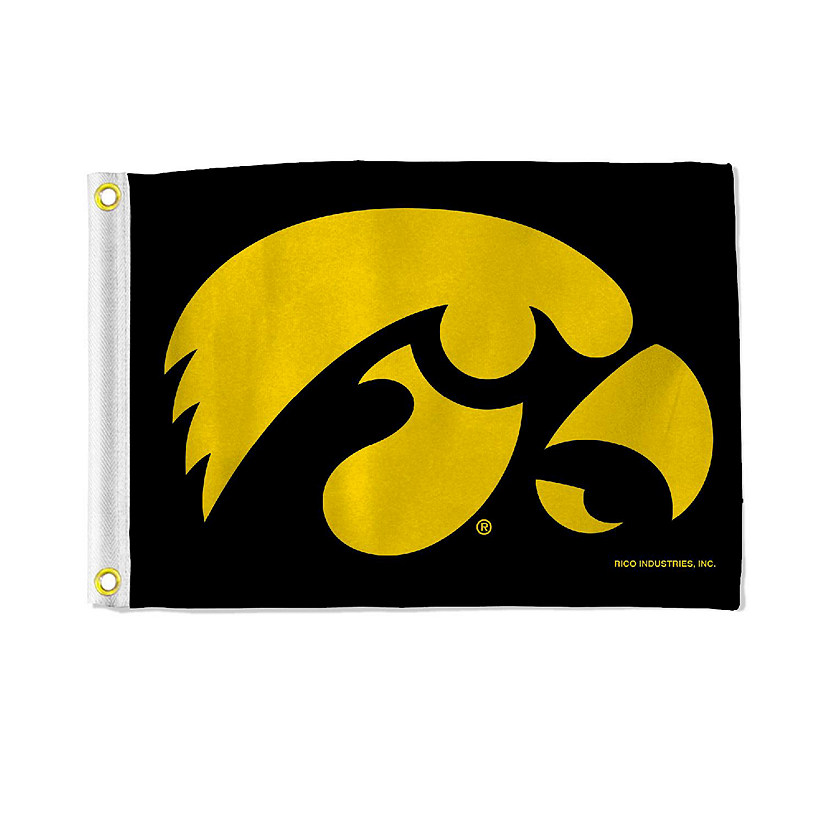 NCAA Rico Industries Iowa Hawkeyes 12" x 18" Flag - Double Sided - Great for Boat/Golf Cart/Home Image