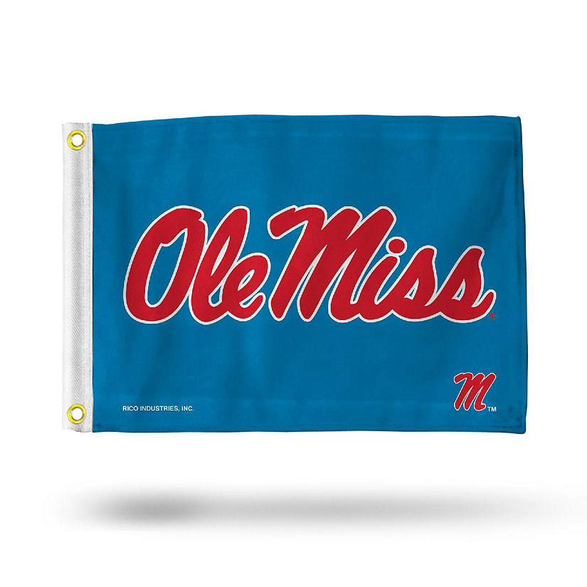 NCAA Rico Industries University of Mississippi Ole Miss 12" x 18" Flag - Double Sided - Great for Boat/Golf Cart/Home Image