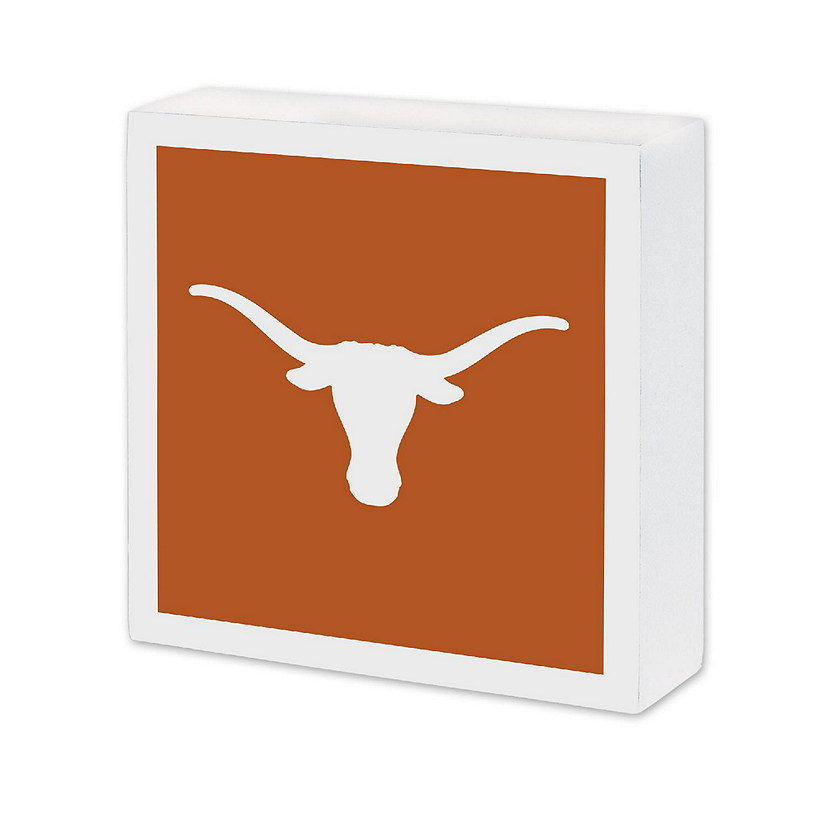 NCAA Texas Longhorns 6x6" Wooden Sign, Sports Decor Sign for Wall, Bar, Mancave, Living Room or Dorm Room Image