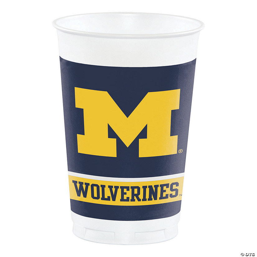 Ncaa University Of Michigan Plastic Cups - 24 Ct. Image