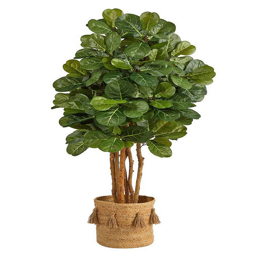 Nearly Natural Home Decorative 5'H Fiddle Leaf Fig Artificial Tree in