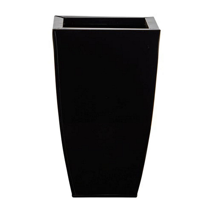 Nearly Natural Modern Decorative 13" Tapered Square Metal Planter - Black Image