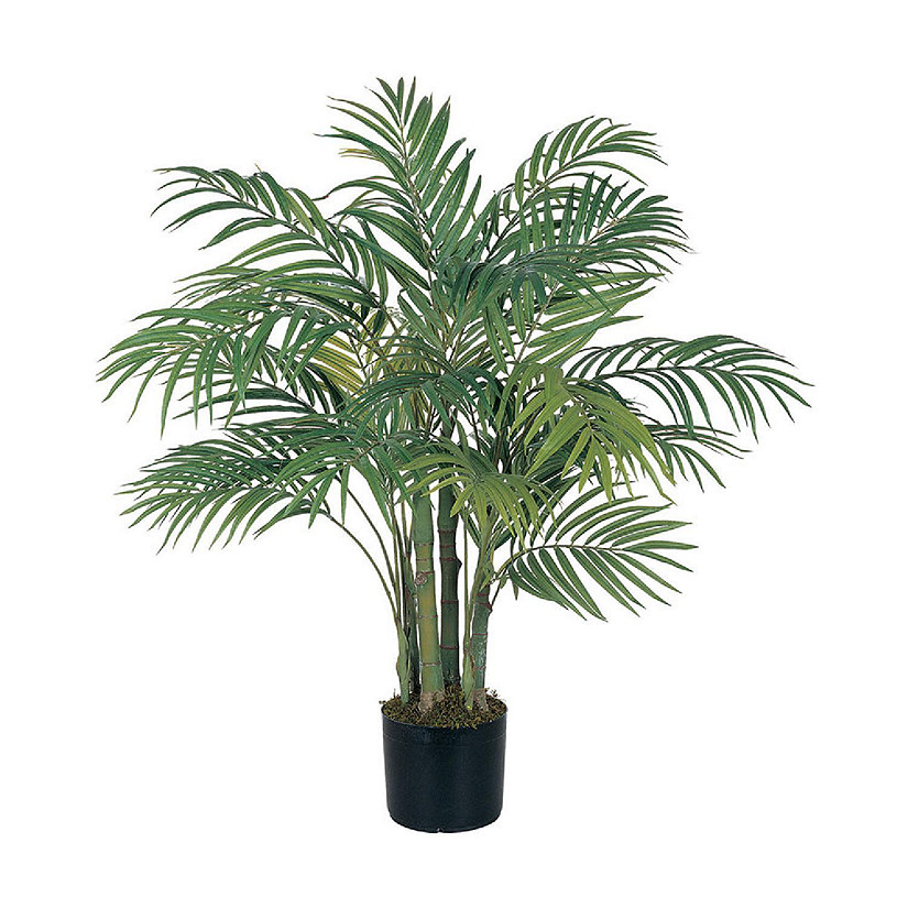 Nearly Natural Modern Decorative Areca Silk Palm Tree, Green - 3 Feet Image