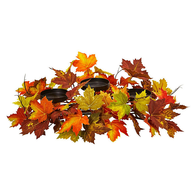 Nearly Natural Modern Decorative Maple Leaf Artificial Arrangement Candelabrum Image
