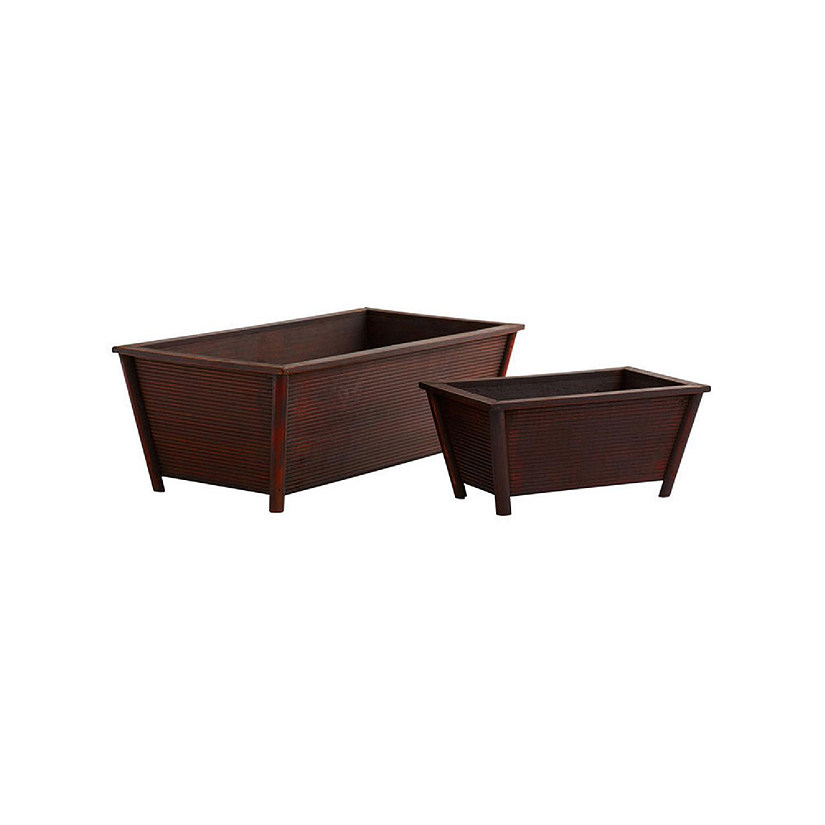 Nearly Natural Rectangle Planters (Set of 2)