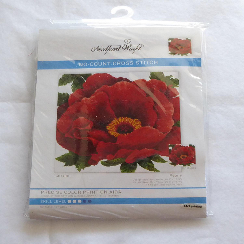 Needleart World- Peony-14 Countcolor Aida Cloth-Cotton Fabric Image