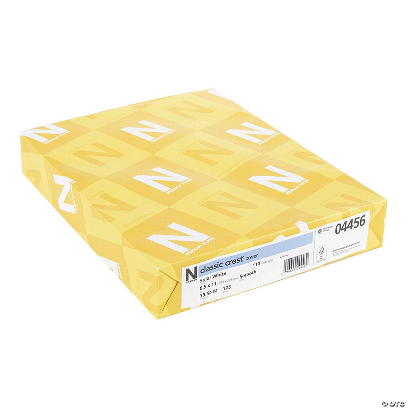 Neenah 110lb Classic Crest Cardstock - Solar White, 8.5" x 11", 125/Pkg Image