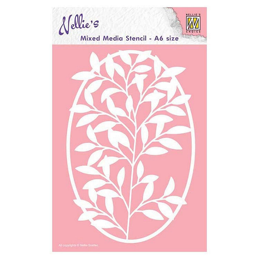 Nellie's Choice A6 Mixed Media Stencil Frame with Flower Branch Image