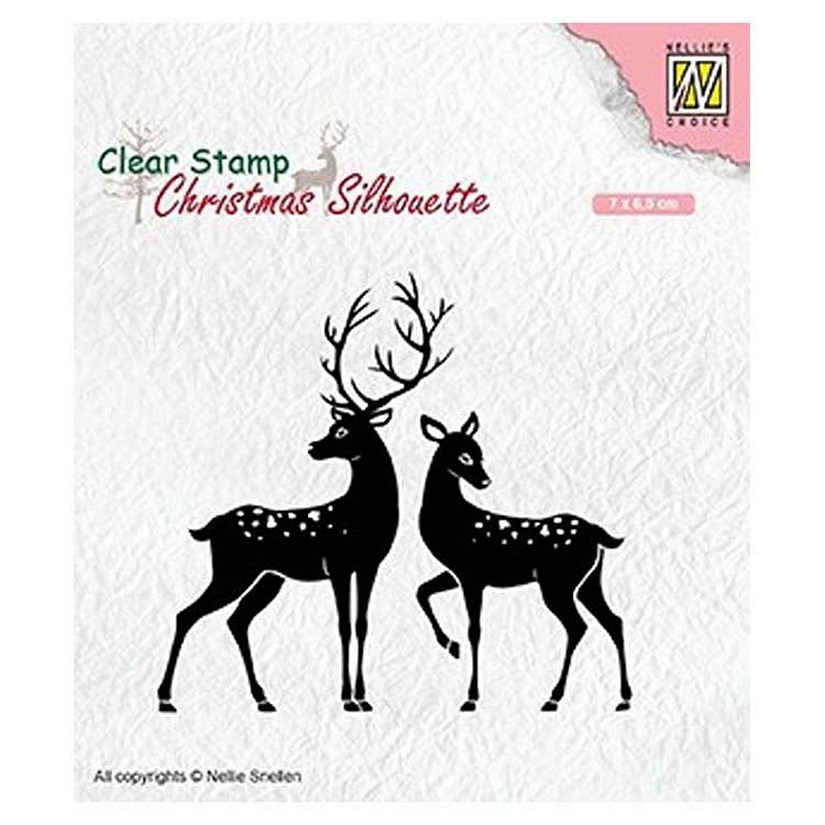 Nellie's Choice Clear Stamp Christmas Silhouette Deer Image