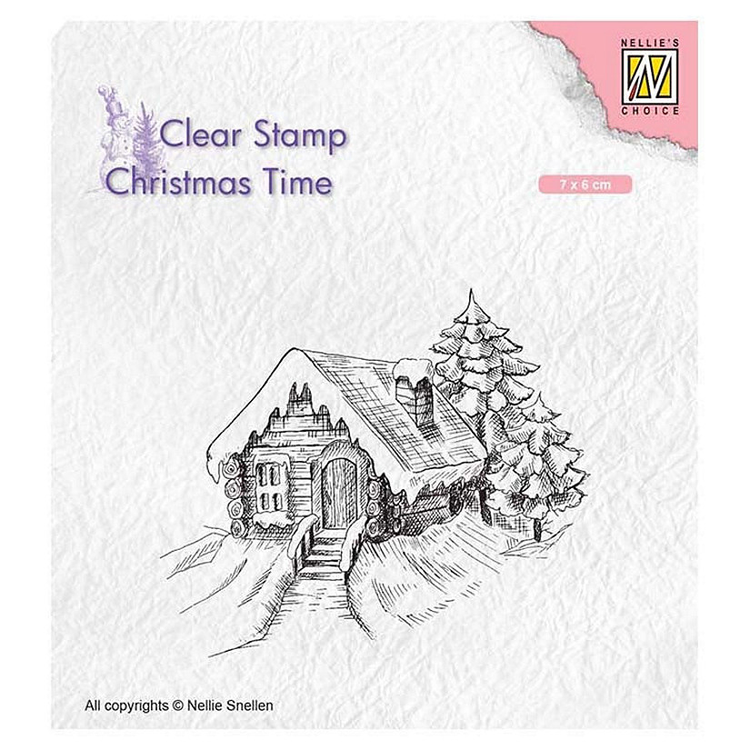 Nellie's Choice Clear Stamp Cosily Snowy Cottage Image