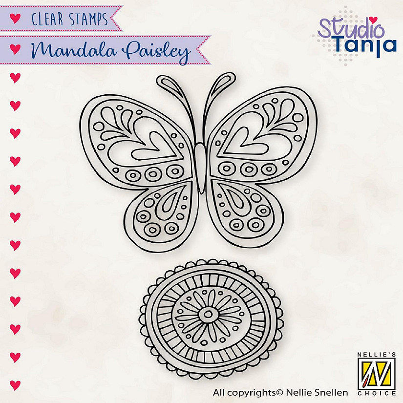 Nellie's Choice Clear Stamp Mandalas Paisley Butterfly Image