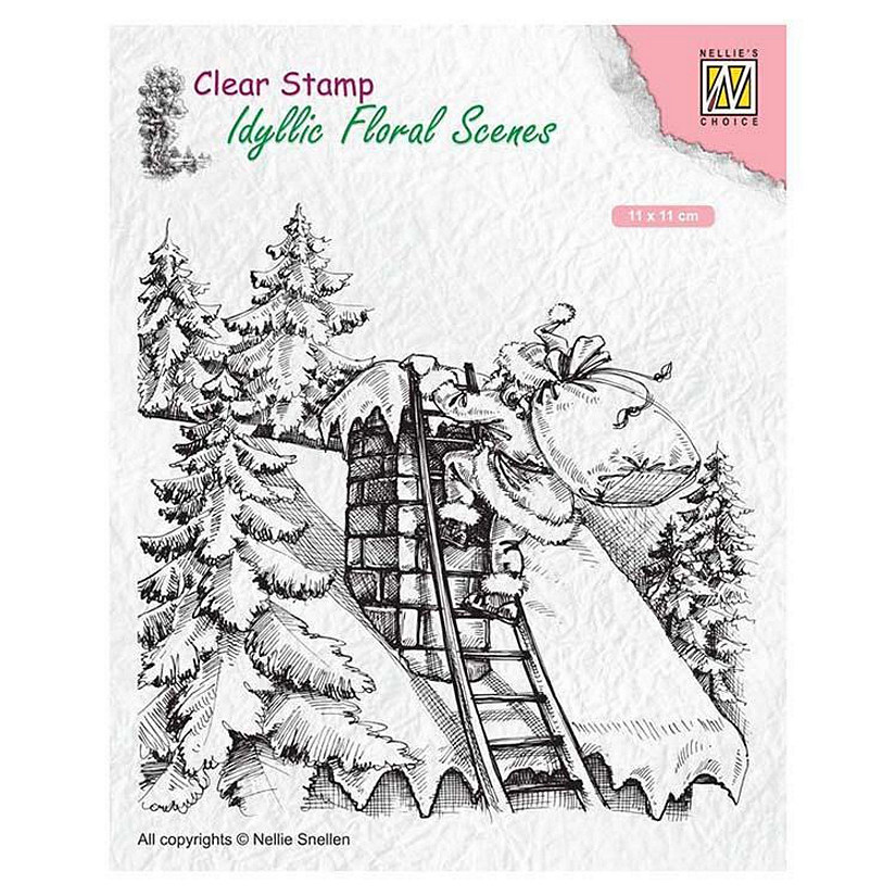 Nellie's Choice Clear Stamp Santa Claus at Work Image