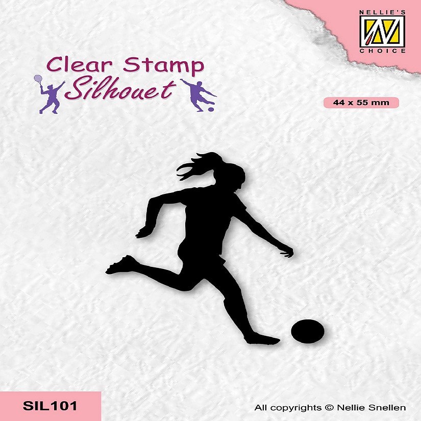 Nellie's Choice Clear Stamp Silhouette Sports  Woman Soccer Player Image