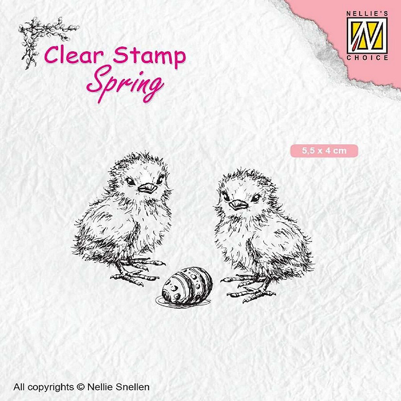 Nellie's Choice Clear Stamps Spring Chicken And Easter Egg Image