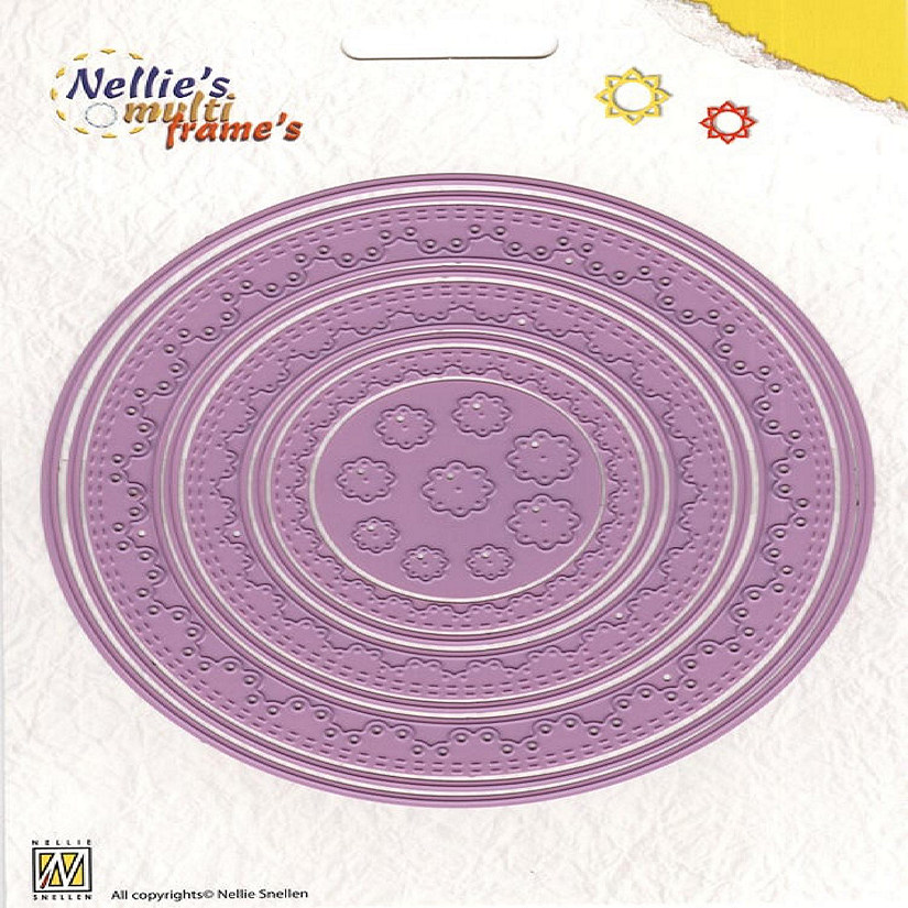 Nellie's Choice Multi Frame Die Set Stitched Doily Circle Edge Image