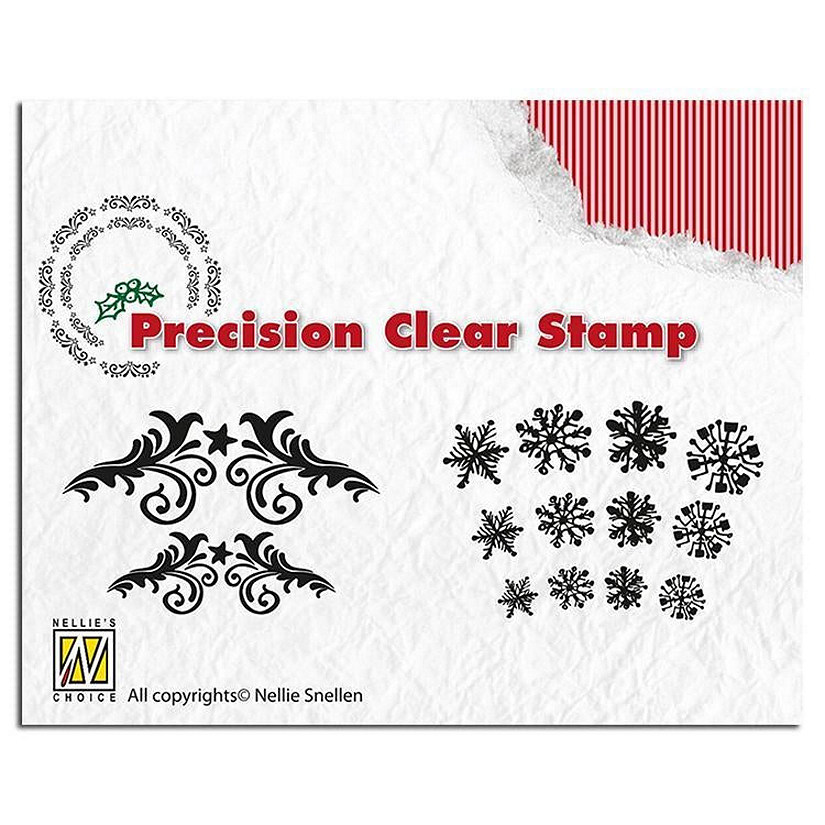 Nellie's Choice Precision Stamps  Christmas  Flowerswirl snowflake Image