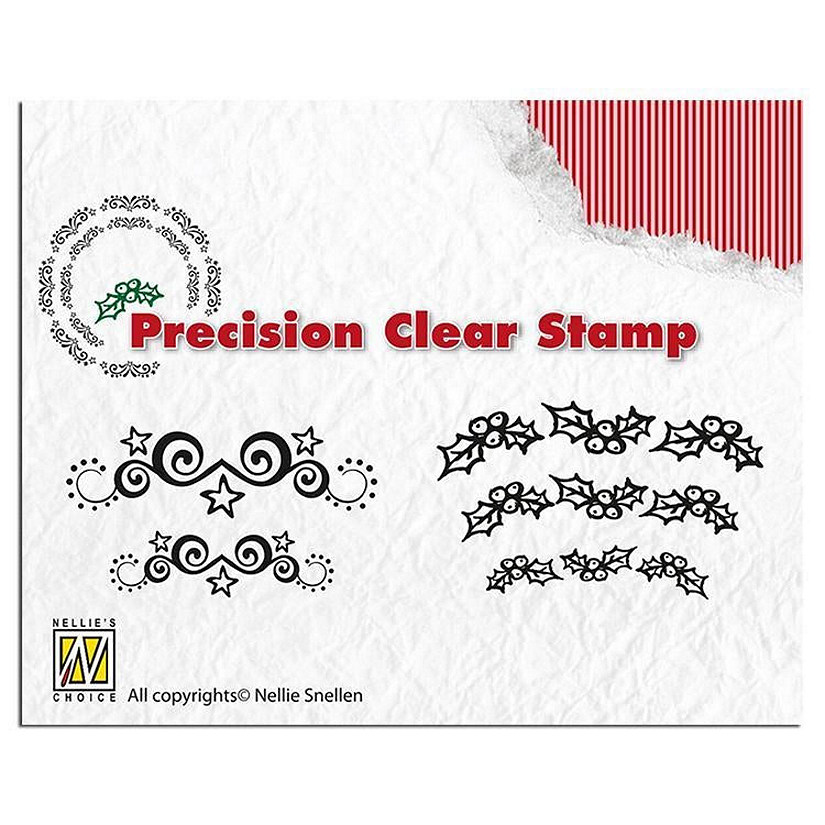 Nellie's Choice Precision Stamps  Christmas  Starswirlsholly Image