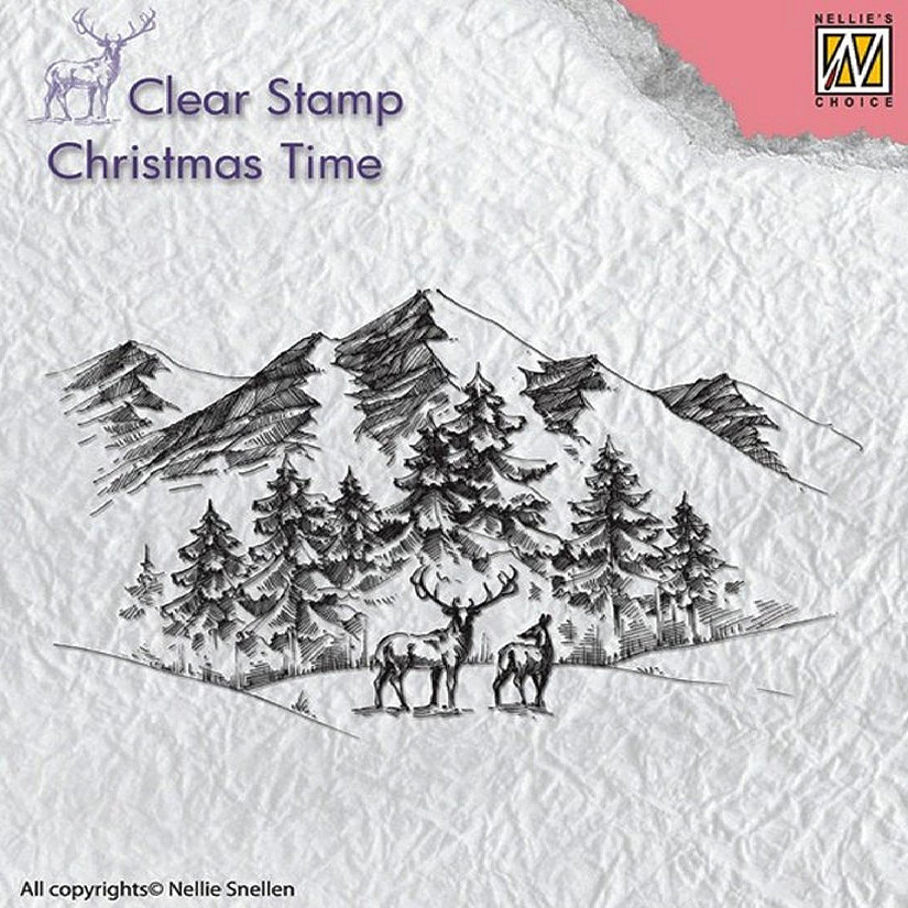 Nellie's Choice Stamp  Winter Landscape with Deer Image