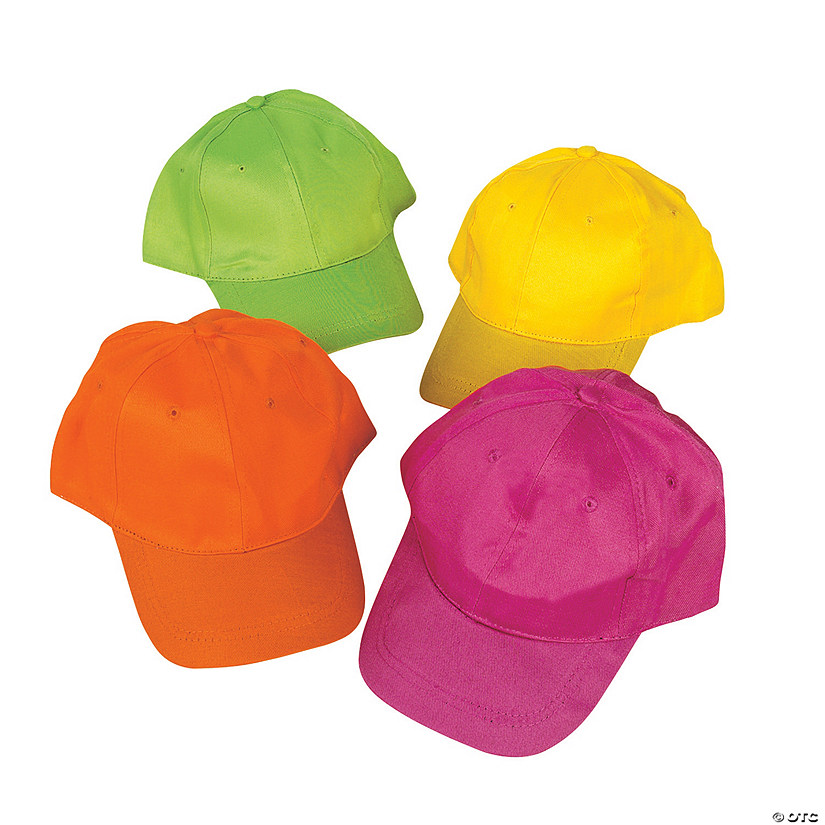 Neon Baseball Caps - 12 Pc. Image