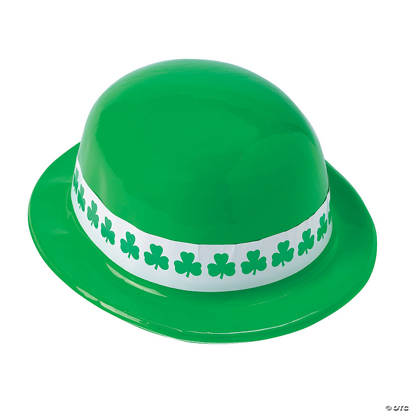Neon Green Shamrock Band Derby Hats - 12 Pc. Image