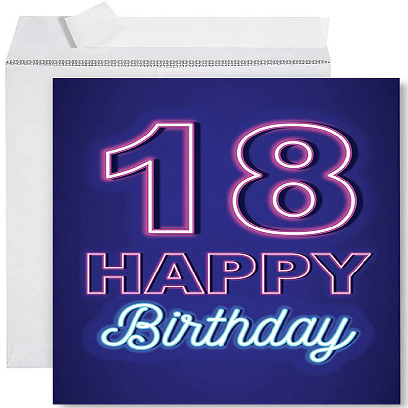 Neon Lights 18th Jumbo Card 8.5x11IN Image
