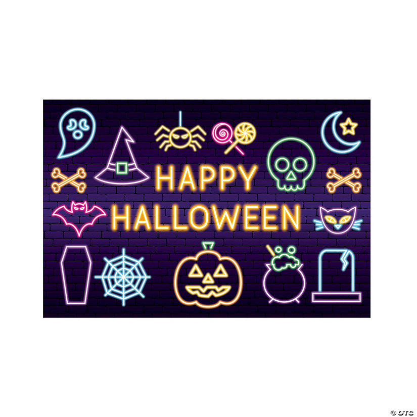 Neon Lights Backdrop Halloween Decoration Oriental Trading