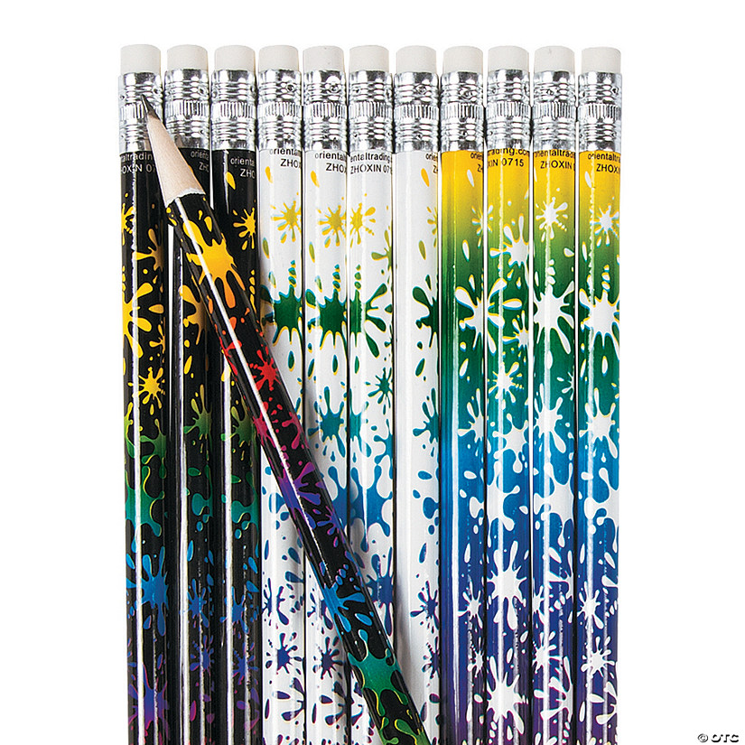 Neon Paint Splatter Pencils Discontinued