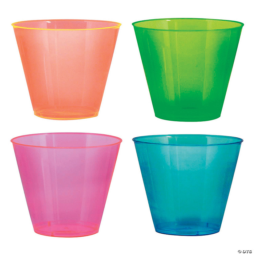 Neon Plastic Cups - 25 Pc. Image